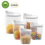 Pawaca Airtight Food Storage Container Set, Dry Food Kitchen Storage Dispenser Jars - Assorted Sizes & Slide-Back Lids, Ideal for Sugar, Tea, Coffee, Rice, Pasta - Pack of 5