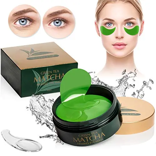 Grüner Tee Matcha Gesichtsmaske, 30 Paar Kollagenpflaster zur Faltenreduktion, Anti-Aging, Augenringe, Schwellungen und müde Haut – Gesichtspflegegel Pads zur Behandlung von dunklen Augenringen und lässiger Haut.