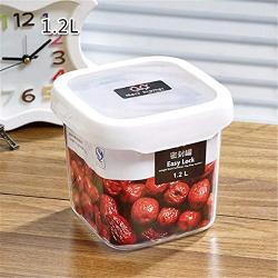 Kitchen Food Storage Jar Airtight Food Storage Kitchen Glass Jar Moisture-Proof Home Multi-Purpose Jam Bottle Cruet Storage Tank Plastic Sealed Jar, 1.2L