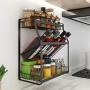3 Tier Kitchen Cabinet Spice Rack, 304 Stainless Steel Standing Corner Shelf, Kitchen Wall Mount Seasoning Organizer, Jars Bottle Storage With Tilted Design for Easy Taking by Colture, (13.8 Inch)