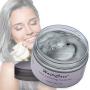 Silver Gray Temporary Hair Dye Wax 4.23 oz, HailiCare Instant Colored Hair Color Wax, Natural Hair Pomades Hairstyle Cream Coloring Clay for Men and Women Party, Festival, Cosplay & Halloween