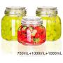 Sealed Storage Jar 3PCS Food Jam Glass Bottles With Buckle Transparent Tea Coffee Grains Storage Cans 3 Pieces/set DELICATEWNN
