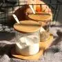 TNKML Glass Seasoning Jar Set Of 3 Creative Kitchen Storage Bottles Glass Seasoning Jar Set Glass Jar Salt Shaker Sugar Bowl With Wooden Lid Spice Container