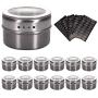 Aylson 12 Magnetic Spice Tins, Stainless Steel Storage Spice Containers Magnetic on Fridge, Spice Jar rack Organizers. Includes 120 Spice Labels