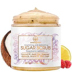 Era Organics Sugar Scrub Body Exfoliator - Spa Quality Sulfate Free Body Scrub with Food Grade Ingredients to Nourish, Moisturize & Rejuvenate Dull Dry Skin - No Harsh Chemicals, Parabens or SLS