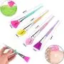Silikon-Maskenpinsel Set (7er-Set) – Gesichtslampe Applikator mit Magic Tape – Silikon Gesichtsmakie Brush Exfoliator Pinsel für Damen