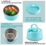 Lunch Food Jar - Vacuum Insulated Lunch Thermos with folding Spoon & Build-in Handle - Stainless Steel Lunch Box for Hot Food (1000ml/34oz, blue)
