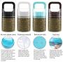 PLAFUETO Fresh Airless Storage Canister Food Storage Jar Glass One-Way Exhaust Valve Sealed Can, Vacuum Transparent Food Storage Container, Suitable for Tea, Coffee, Spices, Etc-Small,BLACK