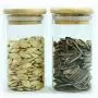 TOPJAR Glass Food Storage Containers with Bamboo Lids Set of Two Honey Glass Jars TOPJAR Glass Food Storage Containers with Bamboo Lids Set of Two Honey Glass Jars