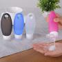 Silicone Travel Containers Bottles Portable Refillable Squeeze Tube with Cream Jars and Shower Line Lanyard(4Bottles+3Jars)