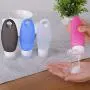 Silicone Travel Containers Bottles Portable Refillable Squeeze Tube with Cream Jars and Shower Line Lanyard(4Bottles+3Jars)