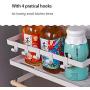 Magnetic Spice Rack, Kitchen Fridge Organizer Shelf for Storage Spice, Condiment, Seasoning - Space Saving New Design Fridge Side Jars Rack Holder (Medium,White)