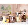 Hemoton Glass Food Storage Containers Airtight Storage Jar with Clip Lids Sealed Canister Food Storage Container (860ML)