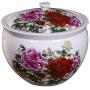 Ceramic Rice Bucket Grain Containers Ceramic Rice Cans  Flour Container Kitchen Storage Jar (Color : White, Size : 30x30x27cm)