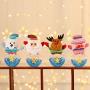 STOBOK Christmas Cookie Jar Candy Jar Storage Container Gift Plush Plastic Bottle Elk Santa Snowman Xmas Decor Desktop Ornament