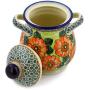 Polish Pottery 8-inch Jar with Lid and Handles (Fiery Poppies Theme) Signature UNIKAT + Certificate of Authenticity