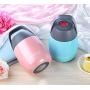 [Go Out Quickly]Stainless Steel Travel Food Jar Handle Lid with Spoon - 450/600ml Capacity - Double-Wall Vacuum Insulation Technology Food Storage Container Flask (Blue, 450)