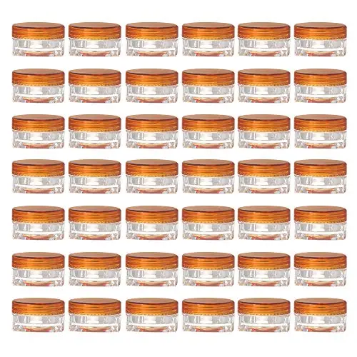 LONGWAY 0.17 Oz (5g) Muticolor Small Plastic Jars with Lids | Mini Empty Lotion Containers - for Travel Cream Samples, Lip Balm & BPA Free (Pack of 42, Orange) LONGWAY 0.17 Oz (5g) Muticolor Small Plastic Jars with Lids | Mini Empty Lotion Containers - for Travel Cream Samples, Lip Balm & BPA Free (Pack of 42, Orange)