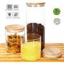 Fecihor Food Storage Canisters set of 3,18 oz / 25 oz / 52 oz, Glass Storage Container with Lid BPA Free Glass Storage Jars for Food Storage & Organization