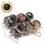 Seasoning Bottle Set Glass Storage Tank Rack 6-Jar Compact Spice Rack for Kitchen BBQ Camping Picnic