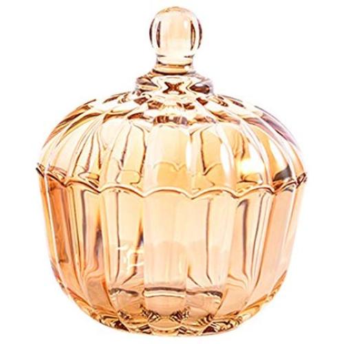 Pumpkin Shape Glass Apothecary Jar Candy Jar Wedding Candy Buffet Jars Crystal Food Jar with Lid