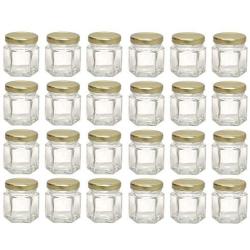 Hexagon Glass Jars, Mini Hex Jars 1.5 Oz - Case of 24