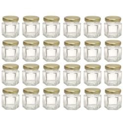 Hexagon Glass Jars, Mini Hex Jars 1.5 Oz - Case of 24