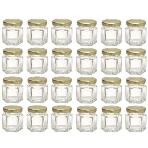 Hexagon Glass Jars, Mini Hex Jars 1.5 Oz - Case of 24