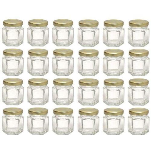 Hexagon Glass Jars, Mini Hex Jars 1.5 Oz - Case of 24