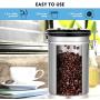 Airtight Coffee Canisters - Sailnovo Stainless Steel Container for Beans Grounds Sugar Flour Fresher Storage with Date Tracker, CO2-Release Valve and Measuring Scoop Kitchen Use - Sliver