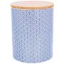Geometric Design Patterned Porcelain Biscuit Barrel/Canister - Blue
