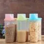 LUYANhapy9 Food Storage Jar Canister, 1.9/2.5L Transparent Food Grain Dispenser Plastic Storage Box Case Sealing Can Container Blue 2.5l LUYANhapy9 Food Storage Jar Canister, 1.9/2.5L Transparent Food Grain Dispenser Plastic Storage Box Case Sealing Can Container Blue 2.5l