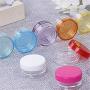 GBSTORE 10 Pcs 5 Gram Sample Empty Container,Plastic Clear Cosmetic Pot Jars with Screw Cap Lid for Eye Shadow,Nails Powder,Paint,Creams,Jewelry,etc,Mix-Color