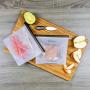 Reusable Food Storage Bags Microwave and Freezer Safe Leakproof Steam and Boil Friendly Includes 4 Clear Quart Size Silicone Resealables and One Scrubbing Pad by Enviro-Savvy