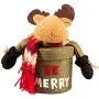 Schneemann-Weihnachts-Süßglas, Highpot Tray + Wolle Weihnachtliche Süßwarenverpackung PET Weihnachts-Süßglas Feiertagsdeko 8,69 Zoll (Armeegrün)