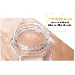 SelfTek 180ml Hexagonal Jam Jar Clear Glass Honey Bottles Box