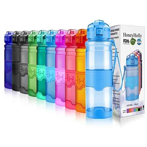 HoneyHolly Portable Sports Water Bottle-Leak Proof Kids Water Bottle Reusable Container,One Click Flip Cap14/17/24/26/32/50Ounce,for Outdoor/Camping/Running/Gym,Non Toxic,BPA-Free Tritan Plastic