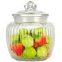 PPLK Glass Storage Tank Kitchen Transparent Dried Fruit Miscellaneous Grains Jar Tea Storage Bottle Food Sealed Cans,Clear,M