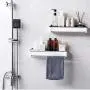 Küchenregal Floating Spices Hängebehälter Wandregal mit Towelhalter – Gewürzregal für Küche, Bad, Pantry, 2er Set (Farbe: Schwarz)