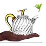 Teapot Spiral filter stainless steel Infuser,hot & cold water,anti-explosion,Tea Strainer Heat Resistant Clear kettle,Water storage jar,Green,Jasmine,Flowers,Black Tea,Coffee,milk,350ml Pumpkin