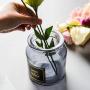 Nordic Glass Storage Jar Bottle Scandinavian European Transparent Desk Storage Bottle Organizer Flower Container Decor,1