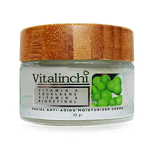 Vitalinchi Facial Anti-Aging Moisturizer Cream – Facial Moisturizer with Vitamin A and Natural Cacay Oil, Squalene and Bio Retinol – Hydrating Face Cream for Women and Men – Prevents Spots, Aging and Dryness