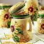 Keramiktin 1PC MonLiya Sonnenblume Druck Blumenhahn Lebensmittelbehälter Keramik-Behälter für Kaffee, Süßigkeiten, Tee, Snacks, Zucker, Haushaltsdeko, 1050ml