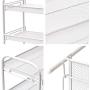 3-Tier Countertop Rack, EZOWare Mesh Storage Organizer Tabletop Shelf for Kitchenware Bathroom Cans Foods Spice Office - White