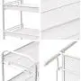 Étagère d'angle 3 niveaux, organiseur de comptoir en maille EZOWare pour ustensiles de cuisine, salle de bain, conserves, épices, bureau - Blanc Étagère d'angle 3 niveaux, organiseur de comptoir en maille EZOWare pour ustensiles de cuisine, salle de bain, conserves, épices, bureau - Blanc