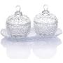 Yl Ly Crystal Candy Jar With Lid Candy Jar Creative With Lid Candy Jar Tray Fruit Candy Bucket Storage Jar 3 Piece Set Diamond Transparent3