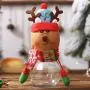 Bocal à Bonbons Noël - Cerf, Père Noël et Bonhomme de Neige - Récipient de Conservation Alimentaire en Plastique Transparent Bocal à Bonbons Noël - Cerf, Père Noël et Bonhomme de Neige - Récipient de Conservation Alimentaire en Plastique Transparent