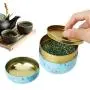 HUANGMENG Teehkisten Hoomin Tee-Box Tee-Glas Tee-Aufbewahrungshalter Mini Matcha-Behälter Kaffee-Pulver-Organizer Runde Metallbehälter, Farbe: Regenbogenwolken