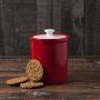 Now Designs 5105002aa Vintage Stoneware Food Canister with Lid, 58 Ounce Capacity, Red