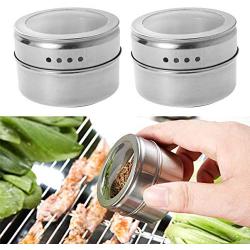 TOPBATHY 10 Pcs Magnetic Spice Tins,pice Storage Tins,Condiment Jar Set,Lid with Sift (Brightness)